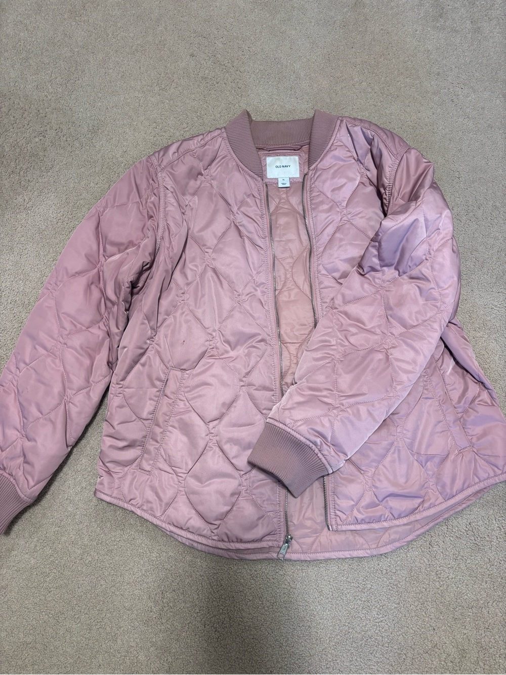 Old Navy Quilted Blush Bomber Jacket